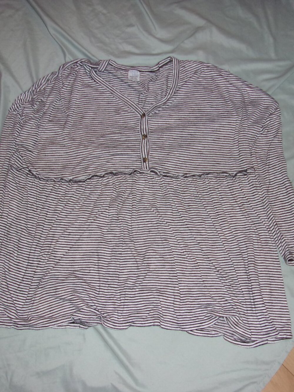 size xxl womens white black striped  tee t shirt casual dress long sleeved